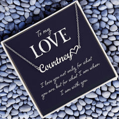To My Love - Polished Stainless Steel, 18k Yellow Gold Plate Finish, Name Necklace - Customized Message Card, Luxury Box