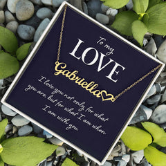 To My Love - Polished Stainless Steel, 18k Yellow Gold Plate Finish, Name Necklace - Customized Message Card, Luxury Box