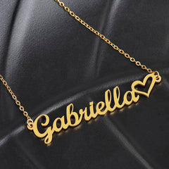 To My Love - Polished Stainless Steel, 18k Yellow Gold Plate Finish, Name Necklace - Customized Message Card, Luxury Box