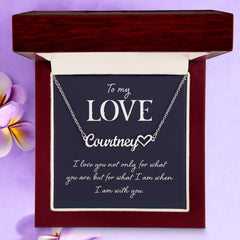 To My Love - Polished Stainless Steel, 18k Yellow Gold Plate Finish, Name Necklace - Customized Message Card, Luxury Box
