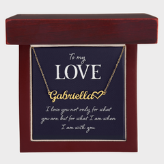 To My Love - Polished Stainless Steel, 18k Yellow Gold Plate Finish, Name Necklace - Customized Message Card, Luxury Box